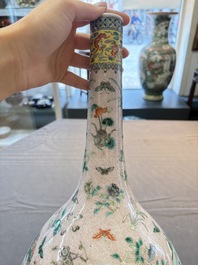 A Chinese famille verte bottle vase, 19th C.