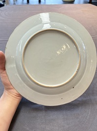 A pair of Chinese blue and white 'botanical' dishes after Maria Sybilla Merian, Qianlong
