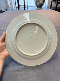 A pair of Chinese blue and white 'botanical' dishes after Maria Sybilla Merian, Qianlong