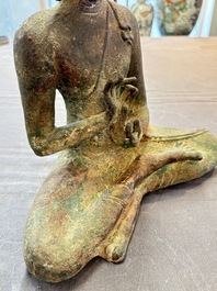 A rare Thai bronze Buddha Shakyamuni, Mon-Dvaravati period, 8/9th C.