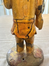 A rare and large Chinese gilt-lacquered bronze Buddha, Ming