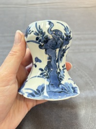 A pair of Japanese Arita blue and white salts, Edo, 18th C.