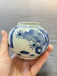Two Chinese blue and white 'Long Eliza' jarlets, Kangxi