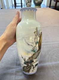 Two Chinese famille rose vases, Yongzheng and Qianlong mark, 20th C.