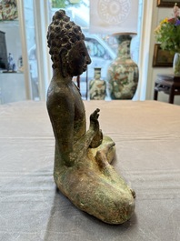 A rare Thai bronze Buddha Shakyamuni, Mon-Dvaravati period, 8/9th C.