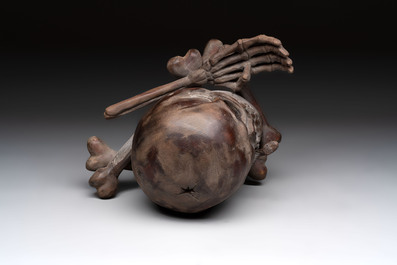 An Italian carved wooden 'vanitas' or 'memento mori' sculpture, 19th C.