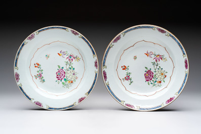 22 Chinese blue, white and famille rose wares, Kangxi and Qianlong