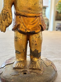 A rare and large Chinese gilt-lacquered bronze Buddha, Ming