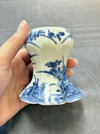 A pair of Japanese Arita blue and white salts, Edo, 18th C.