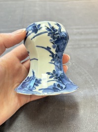 A pair of Japanese Arita blue and white salts, Edo, 18th C.