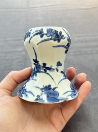 A pair of Japanese Arita blue and white salts, Edo, 18th C.