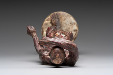 A French polychrome plaster anatomical '&eacute;corch&eacute;' figure after Jean Antoine Houdon (1741-1828), 19th C.