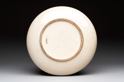 A Japanese Satsuma 'warrior' dish, Morita Tokuichi 森田 徳 mark, Meiji, 19th C.