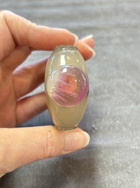 A collection of nine Chinese agate snuff bottles, 20th C.