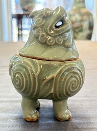 A fine Chinese Longquan celadon 'luduan' censer, Ming