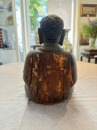 A rare Chinese dry lacquer figure of a Luohan, Ming