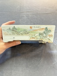 A Chinese qianjiang cai rectangular jardini&egrave;re, signed Zhang Yun 張雲, dated 1925