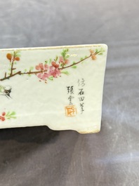 A Chinese qianjiang cai rectangular jardini&egrave;re, signed Zhang Yun 張雲, dated 1925