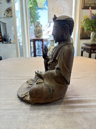 A rare Chinese dry lacquer figure of a Luohan, Ming