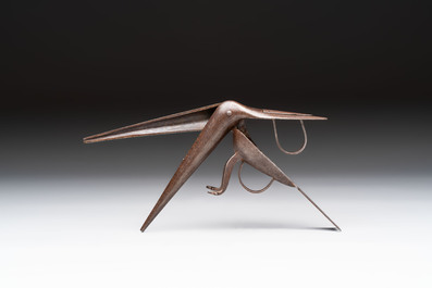 An Indo-Persian steel bird-form pair of scissors, 18/19th C.