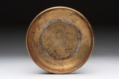 A Burmese reliquary bronze stupa, 19th C.