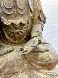 A rare Chinese dry lacquer figure of a Luohan, Ming