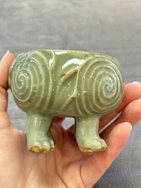 A fine Chinese Longquan celadon 'luduan' censer, Ming