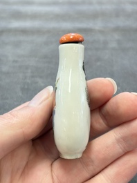 A Chinese famille rose 'Jin Ling Shi Er Chai 金陵十二釵' snuff bottle, 19th C.