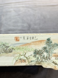 A Chinese qianjiang cai rectangular jardini&egrave;re, signed Zhang Yun 張雲, dated 1925