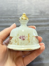 A Chinese famille rose 'mandarin subject' jug and cover, Qianlong