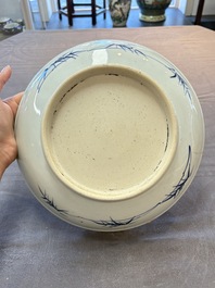 A Chinese blue, white and copper-red 'Three Friends of Winter' jar, and a blue and white 'Buddhist lion' dish, 18th C.