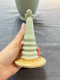A Chinese qingbai-glazed covered urn applied with zodiac figures, Song