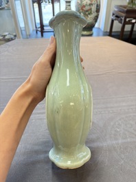 A fine Chinese polychrome celadon-ground 'carp' vase, Qianlong mark and of the period