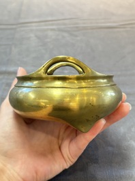 Two Chinese bronze censers, Xuande marks, 19th C.