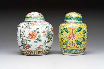 Four Chinese famille rose and verte wares, Zhang Yi Tai Hui 張義泰繪 mark, 19th C.