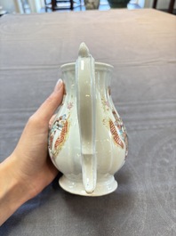 A Chinese famille rose 'mandarin subject' jug and cover, Qianlong
