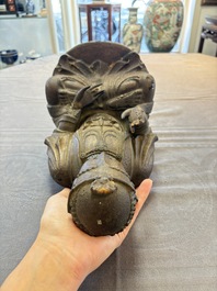A rare Chinese dry lacquer figure of a Luohan, Ming