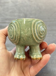 A fine Chinese Longquan celadon 'luduan' censer, Ming
