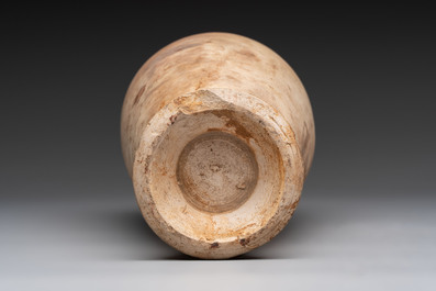A Chinese Cizhou cream-glazed high-shouldered vase, Song/Jin