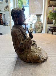 A rare Chinese dry lacquer figure of a Luohan, Ming