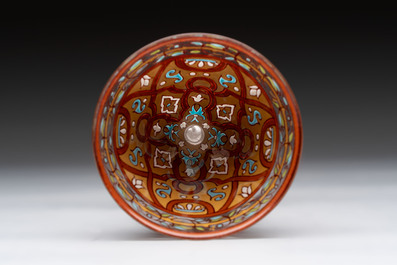 An enamelled glass Orientalistic-style goblet, in the style of Jacques Philippe Imberton, possibly France, 19th C.