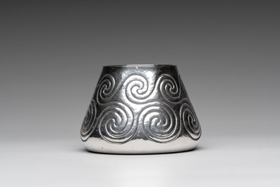 A silver amphora on stand and a Lalaounis silver vase, 925/000, Greece, 20th C.