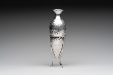 A silver amphora on stand and a Lalaounis silver vase, 925/000, Greece, 20th C.