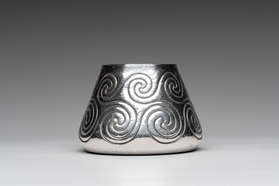 A silver amphora on stand and a Lalaounis silver vase, 925/000, Greece, 20th C.