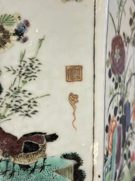 A rare Chinese famille verte hexagonal jardini&egrave;re with birds among flowering branches, double Fu mark, Kangxi