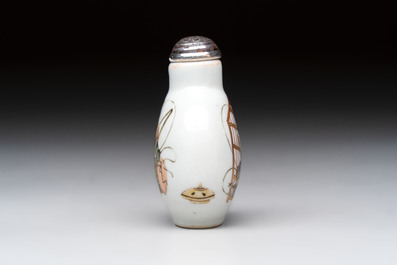 A Chinese famille rose 'cricket' snuff bottle, Daoguang mark and of the period