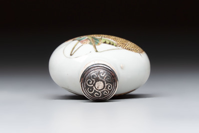 A Chinese famille rose 'cricket' snuff bottle, Daoguang mark and of the period