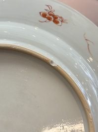 A pair of Chinese famille verte 'deer' dishes, Yongzheng