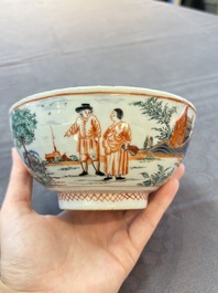Six varied Chinese European-decorated wares, Kangxi/Qianlong