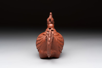 A Chinese Yixing stoneware 'phoenix' teapot, Kangxi
